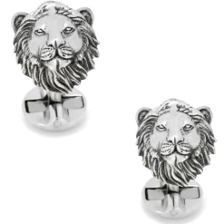 Ox and Bull Trading Co. Sterling Lion Head Cufflinks