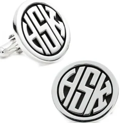 Max Lang Sterling Personalized Signet Monogram Cufflinks