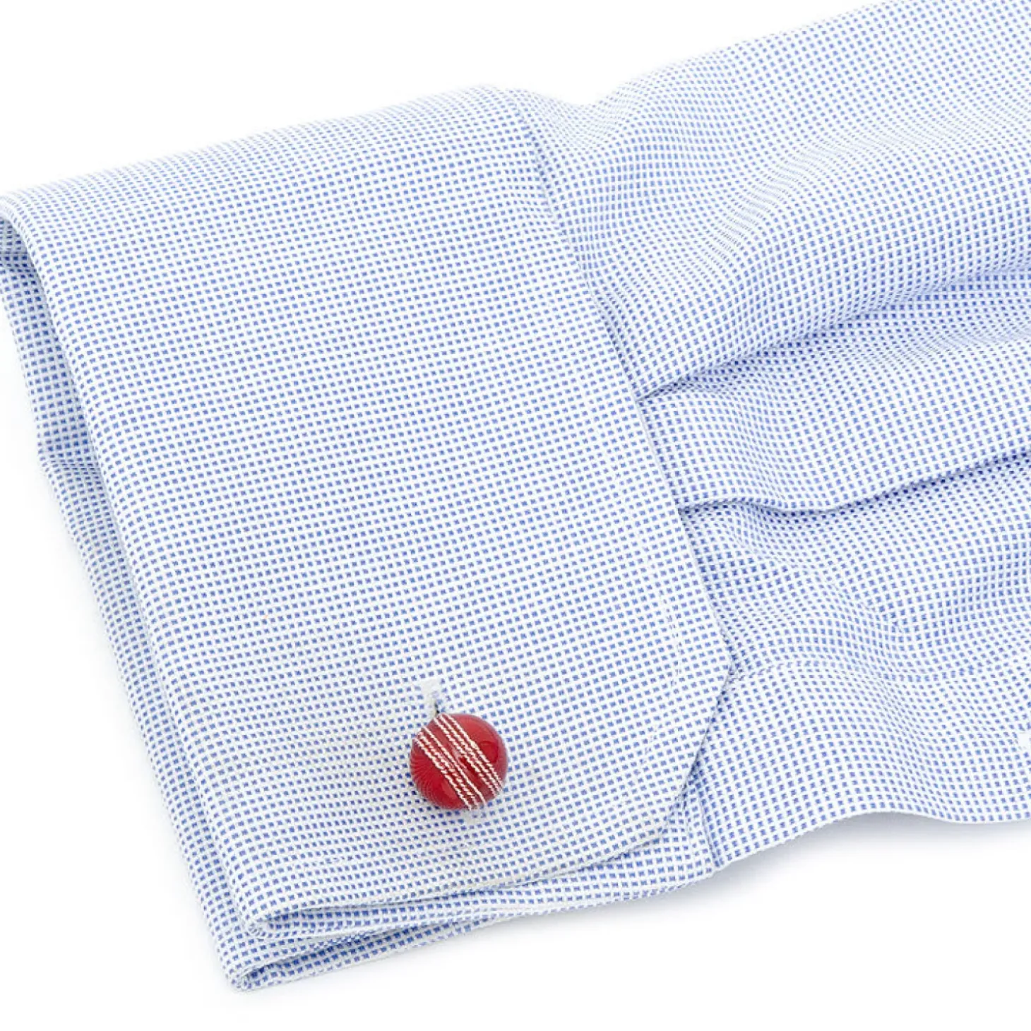 Deakin & Francis Sterling Red Cricket Ball Cufflinks