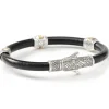 Konstantino Sterling Silver & Bronze with Black Leather Bracelet