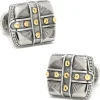 Konstantino Sterling Silver & 18K Gold Square Cross Carved Cufflinks