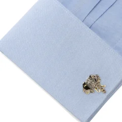 Ox and Bull Trading Co. Sterling Silver and 14K Gold Elephant Cufflinks
