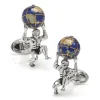 Jan Leslie Sterling Silver Atlas Carrying The World Cufflinks
