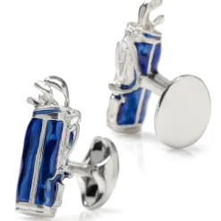 Deakin & Francis Sterling Silver Blue Golf Bag Cufflinks