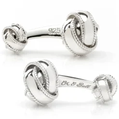 Ox and Bull Trading Co. Sterling Silver Braided Knot Cufflinks