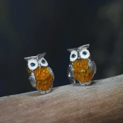 Deakin & Francis Sterling Silver Brown Owl Cufflinks