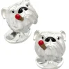 Deakin & Francis Sterling Silver Bulldog with Cigar Cufflinks