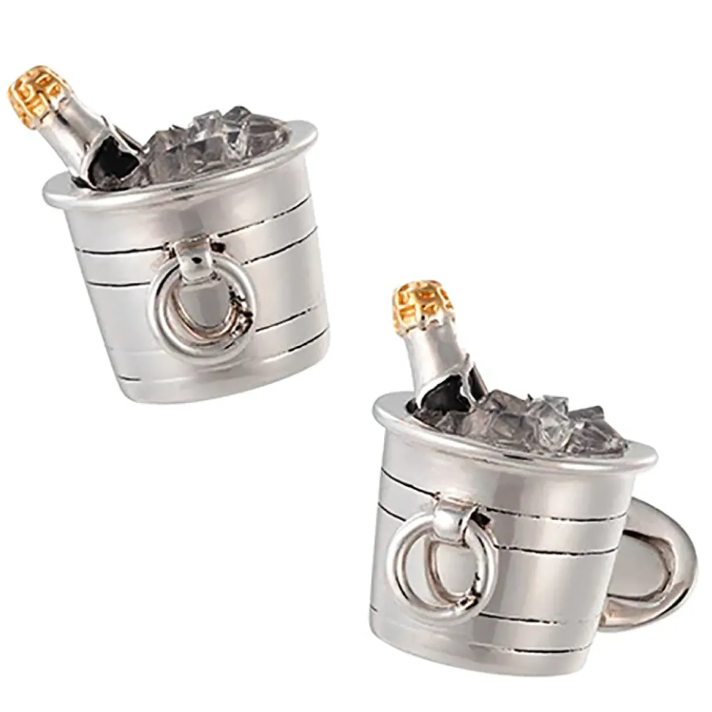 Jan Leslie Sterling Silver Champagne Bucket Cufflinks