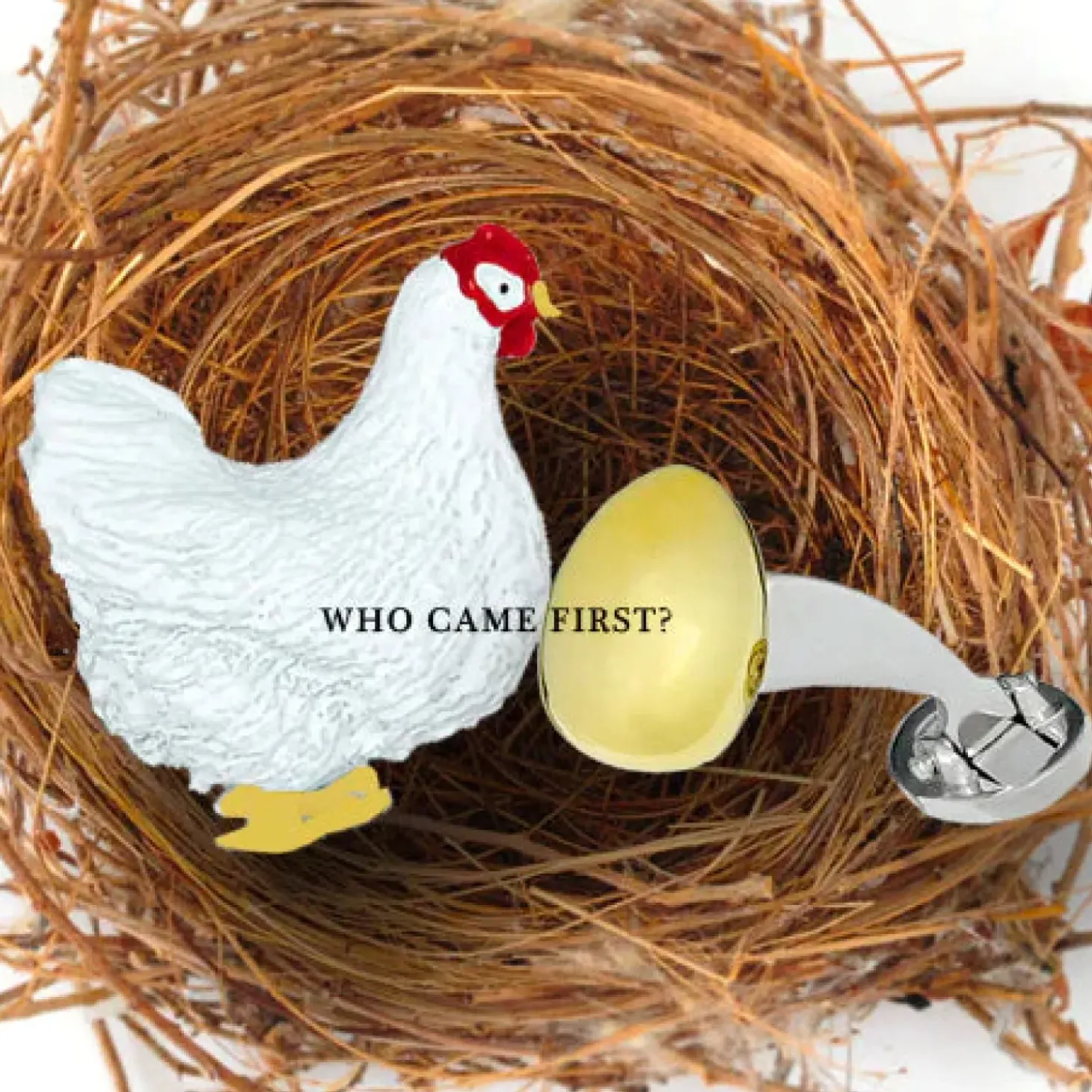 Jan Leslie Sterling Silver Chicken and 18KT Gold Vermeil Egg Cufflinks