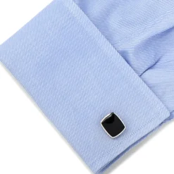 Ox and Bull Trading Co. Sterling Silver Classic Cushion Onyx Cufflinks