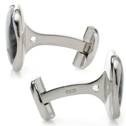 Ox and Bull Trading Co. Sterling Silver Classic Formal Pietersite Cufflinks