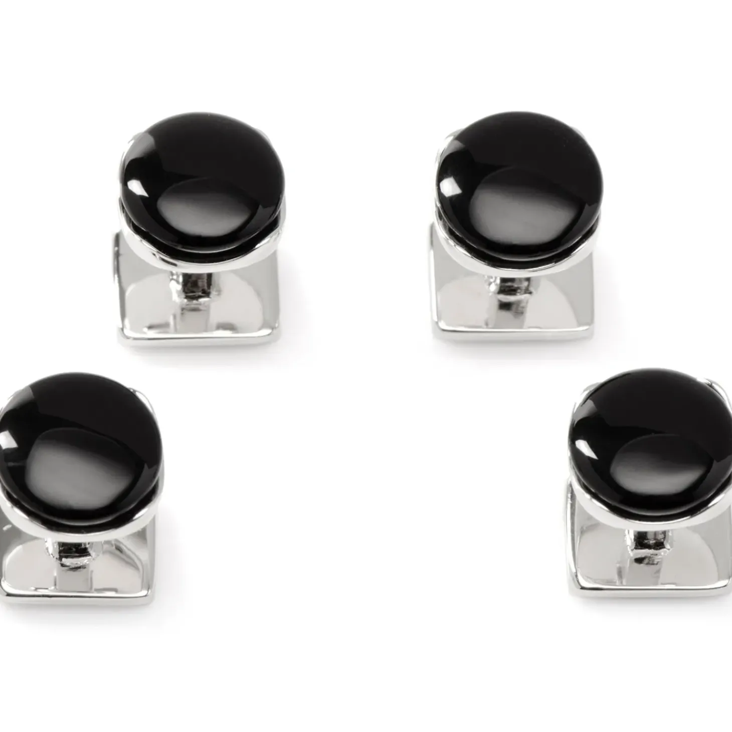 Ox and Bull Trading Co. Sterling Silver Classic Formal Black Onyx Studs