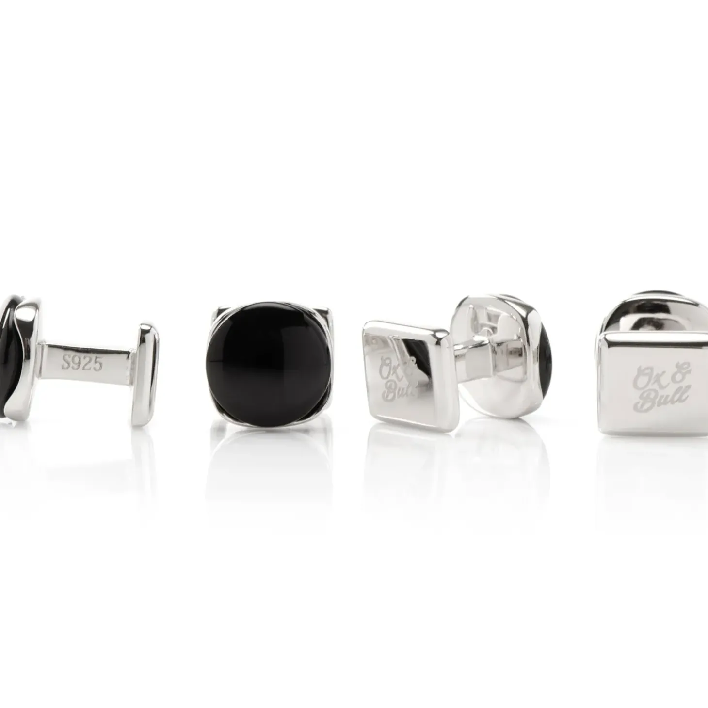 Ox and Bull Trading Co. Sterling Silver Classic Formal Black Onyx Studs