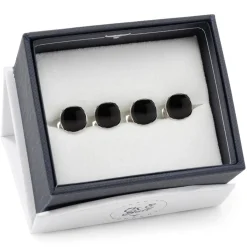 Ox and Bull Trading Co. Sterling Silver Classic Formal Black Onyx Studs