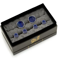 Ox and Bull Trading Co. Sterling Silver Classic Formal Lapis Stud Set