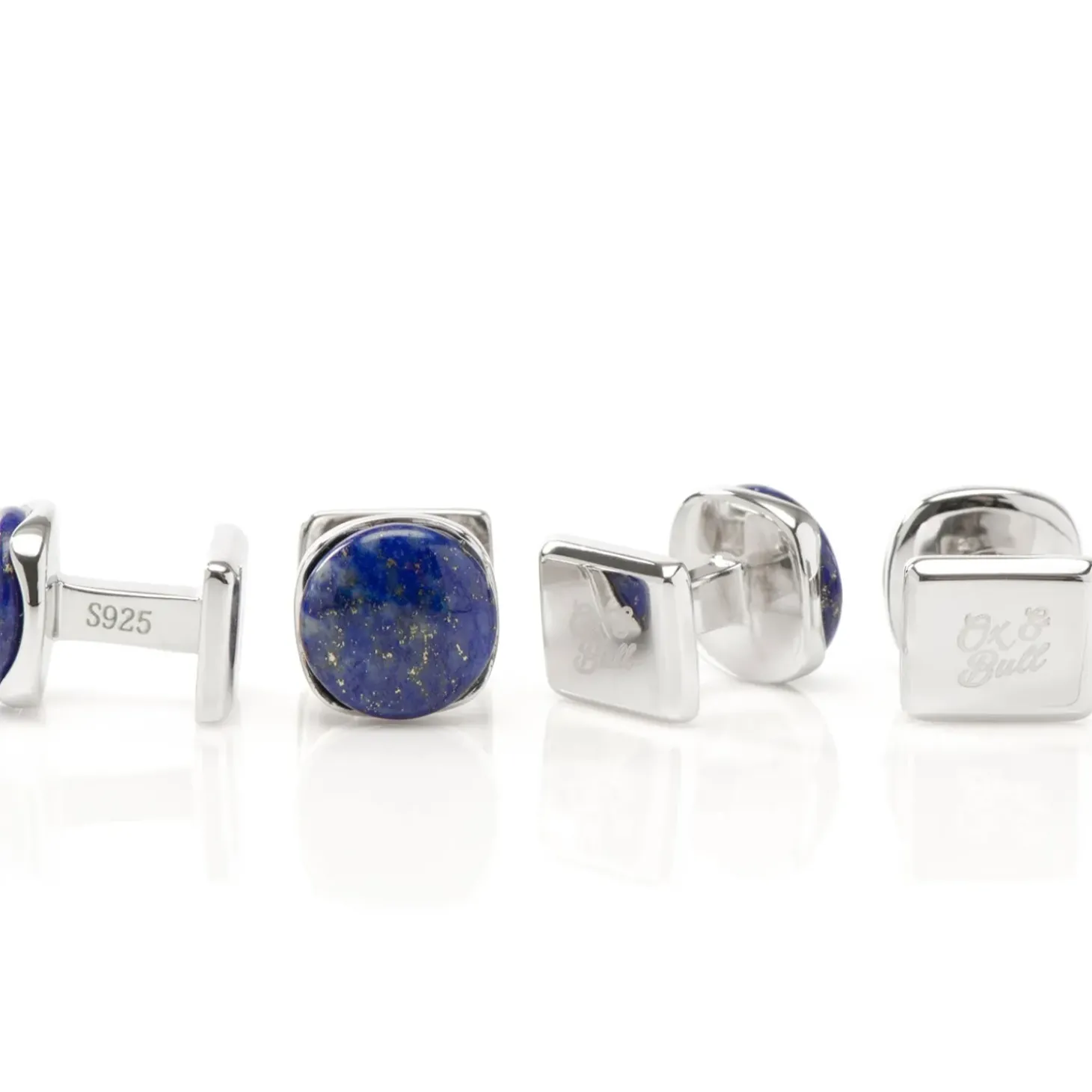 Ox and Bull Trading Co. Sterling Silver Classic Formal Lapis Stud Set