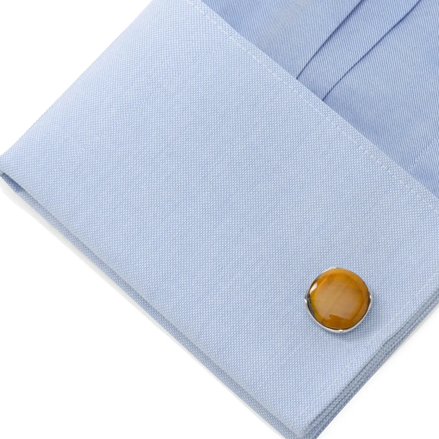 Ox and Bull Trading Co. Sterling Silver Classic Formal Tigers Eye Cufflinks