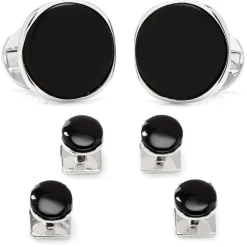 Ox and Bull Trading Co. Sterling Silver Classic Formal Onyx Stud Set