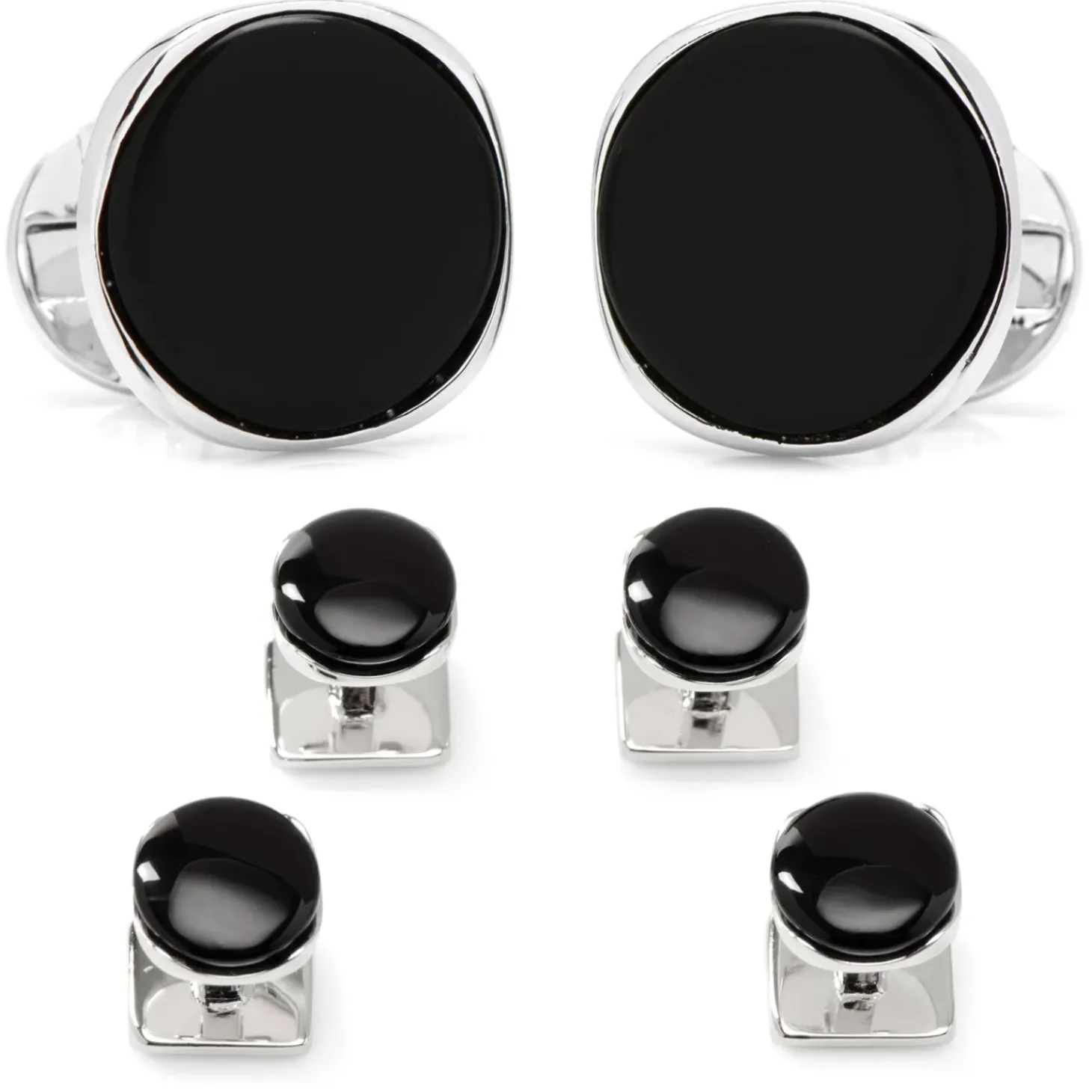 Ox and Bull Trading Co. Sterling Silver Classic Formal Onyx Stud Set