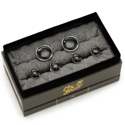Ox and Bull Trading Co. Sterling Silver Classic Formal Onyx Stud Set