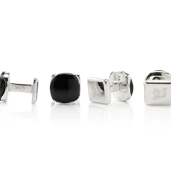 Ox and Bull Trading Co. Sterling Silver Classic Formal Onyx Stud Set