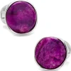 Ox and Bull Trading Co. Sterling Silver Classic Round Sugilite Nebula Cufflinks