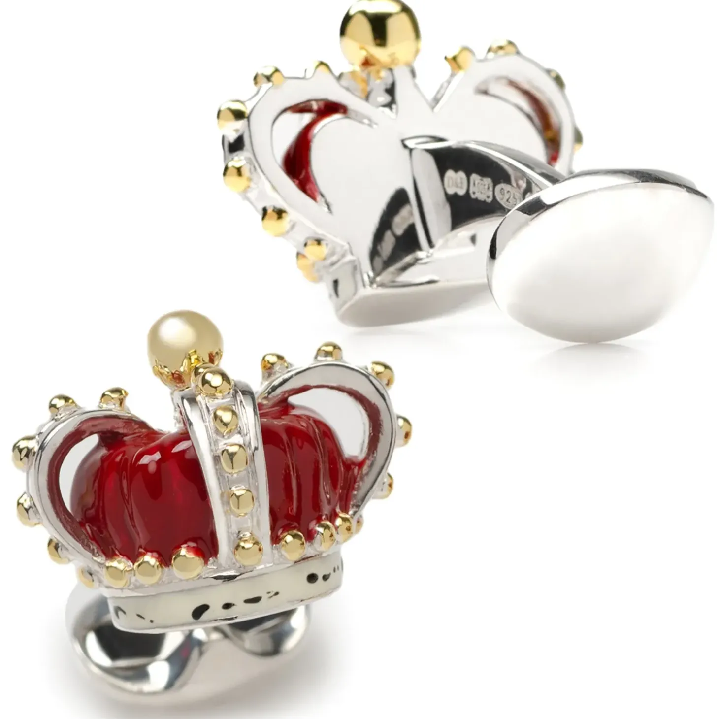 Deakin & Francis Sterling Silver Crown Cufflinks