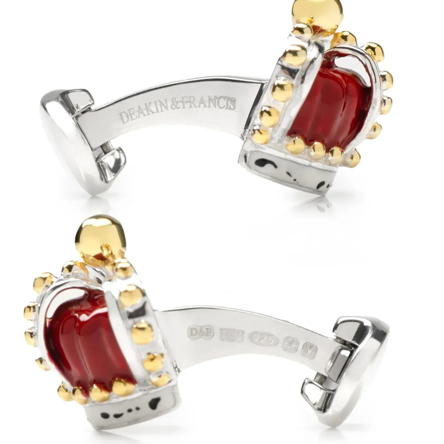 Deakin & Francis Sterling Silver Crown Cufflinks