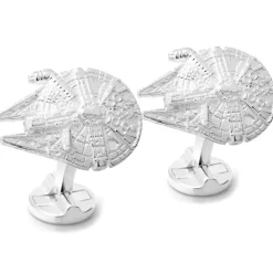 Star Wars Sterling Silver 3D Millennium Falcon Cufflinks