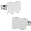 Ox and Bull Trading Co. Sterling Silver Infinity Edge Rectangle Engravable Cufflinks