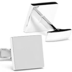 Ox and Bull Trading Co. Sterling Silver Infinity Edge Square Engravable Cufflinks