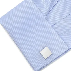 Ox and Bull Trading Co. Sterling Silver Infinity Edge Square Engravable Cufflinks