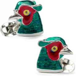 Deakin & Francis Sterling Silver Pheasant Head Cufflinks