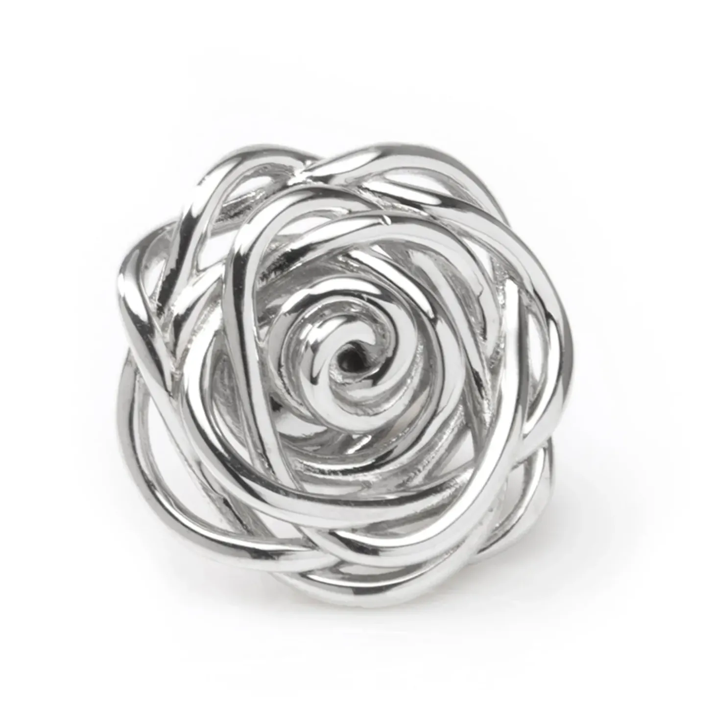 Ox and Bull Trading Co. Sterling Silver Rhodium Plated Rose Lapel Pin