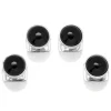 Ox and Bull Trading Co. Sterling Silver Ribbed Onyx Studs