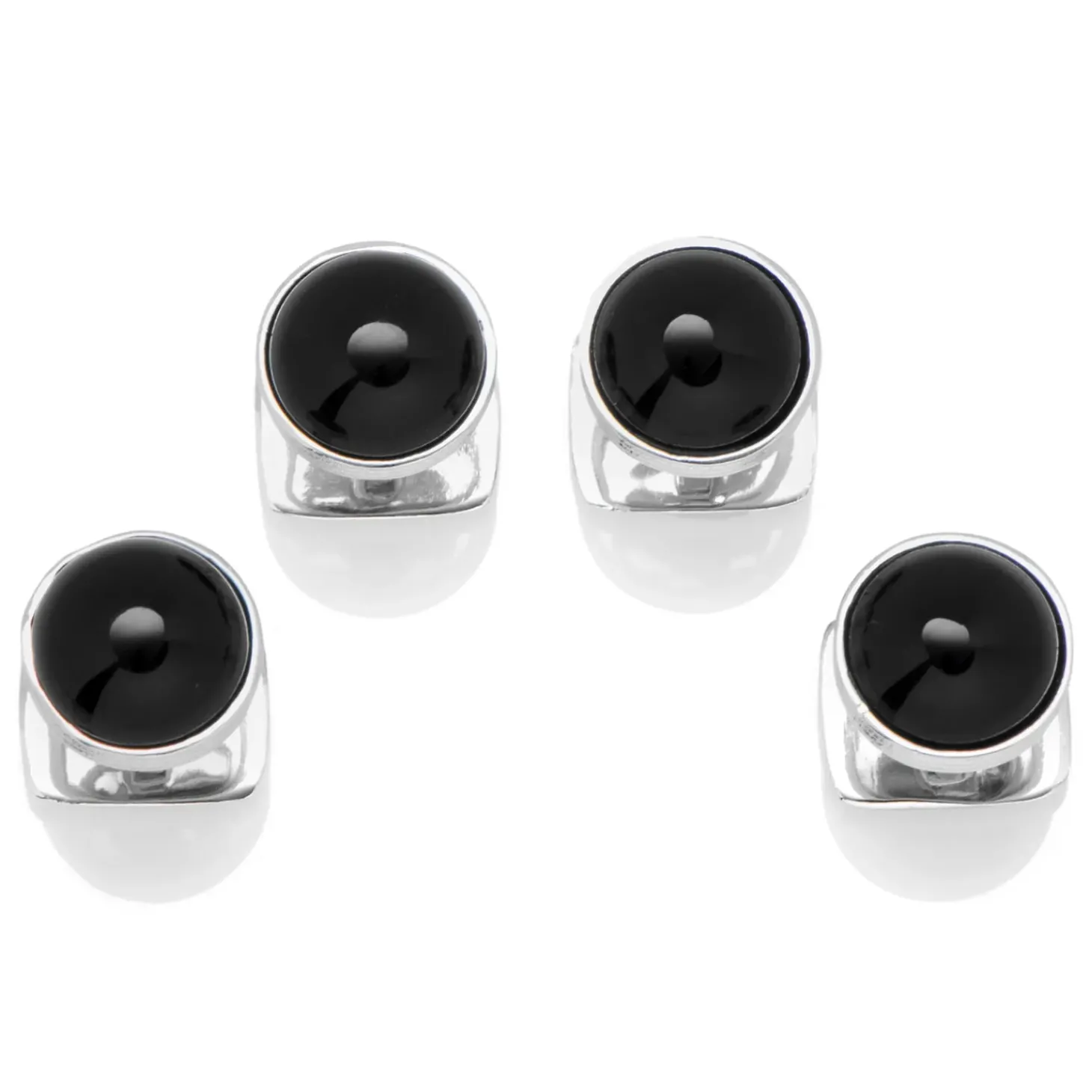 Ox and Bull Trading Co. Sterling Silver Ribbed Onyx Studs