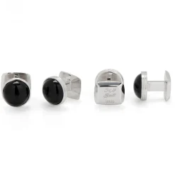 Ox and Bull Trading Co. Sterling Silver Ribbed Onyx Studs