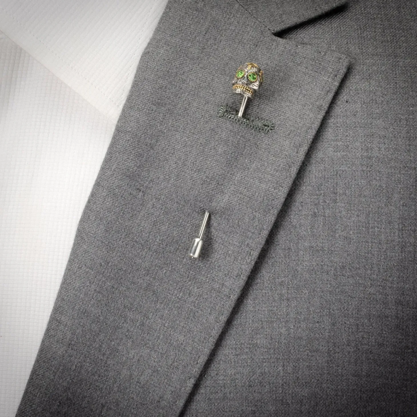 Ox and Bull Trading Co. Sterling Silver Skull Stick Pin