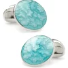 Deakin & Francis Sterling Silver Summer Haze Enamel Cufflinks in Turquoise