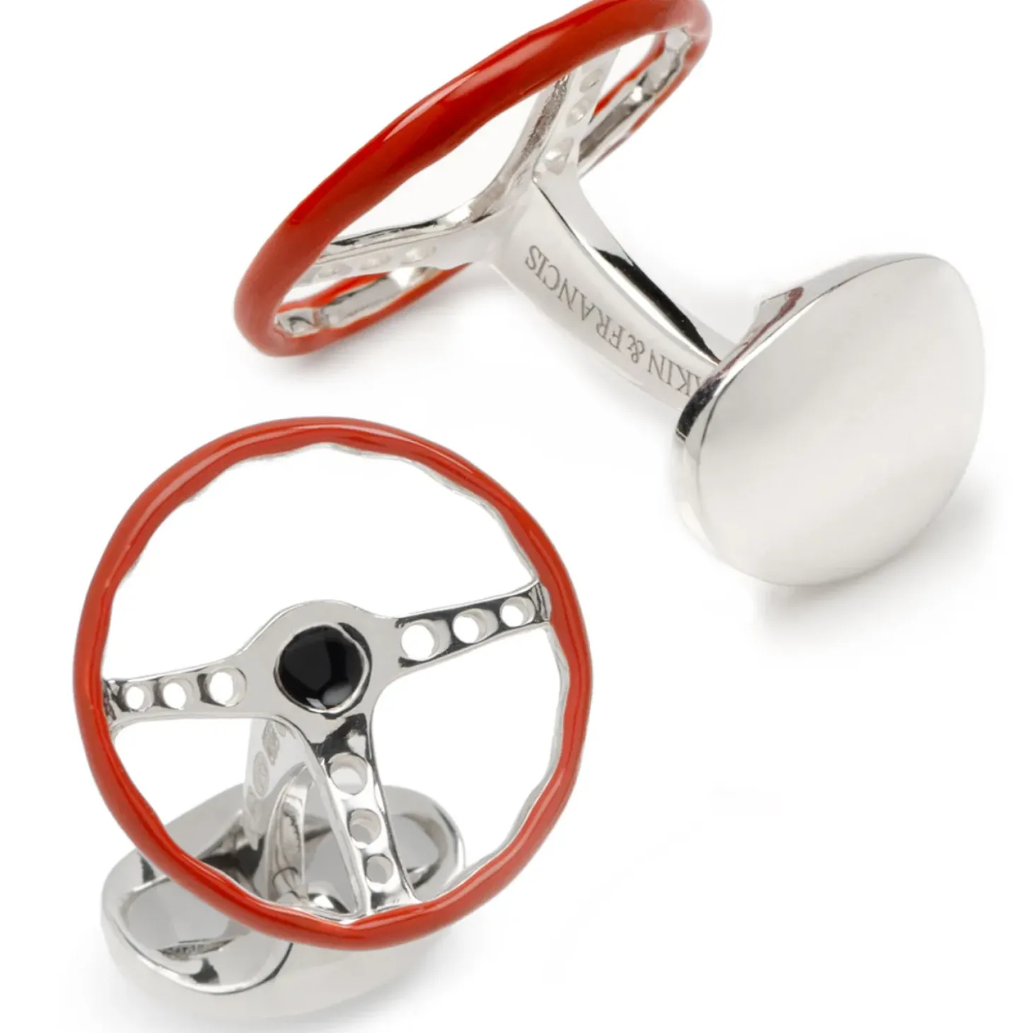 Deakin & Francis Sterling Silver Vintage Steering Wheel Cufflinks