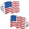 Ox and Bull Trading Co. Sterling Silver Waving American Flag Cufflinks
