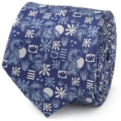 Disney Stitch Blue Tropical Mens Tie