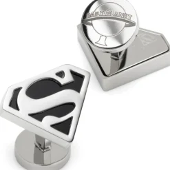 DC Comics Superman Black Onyx Stainless Steel Cufflinks