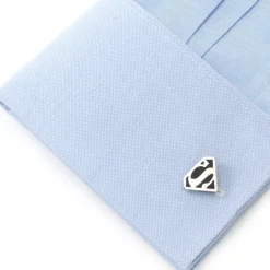DC Comics Superman Black Onyx Stainless Steel Cufflinks