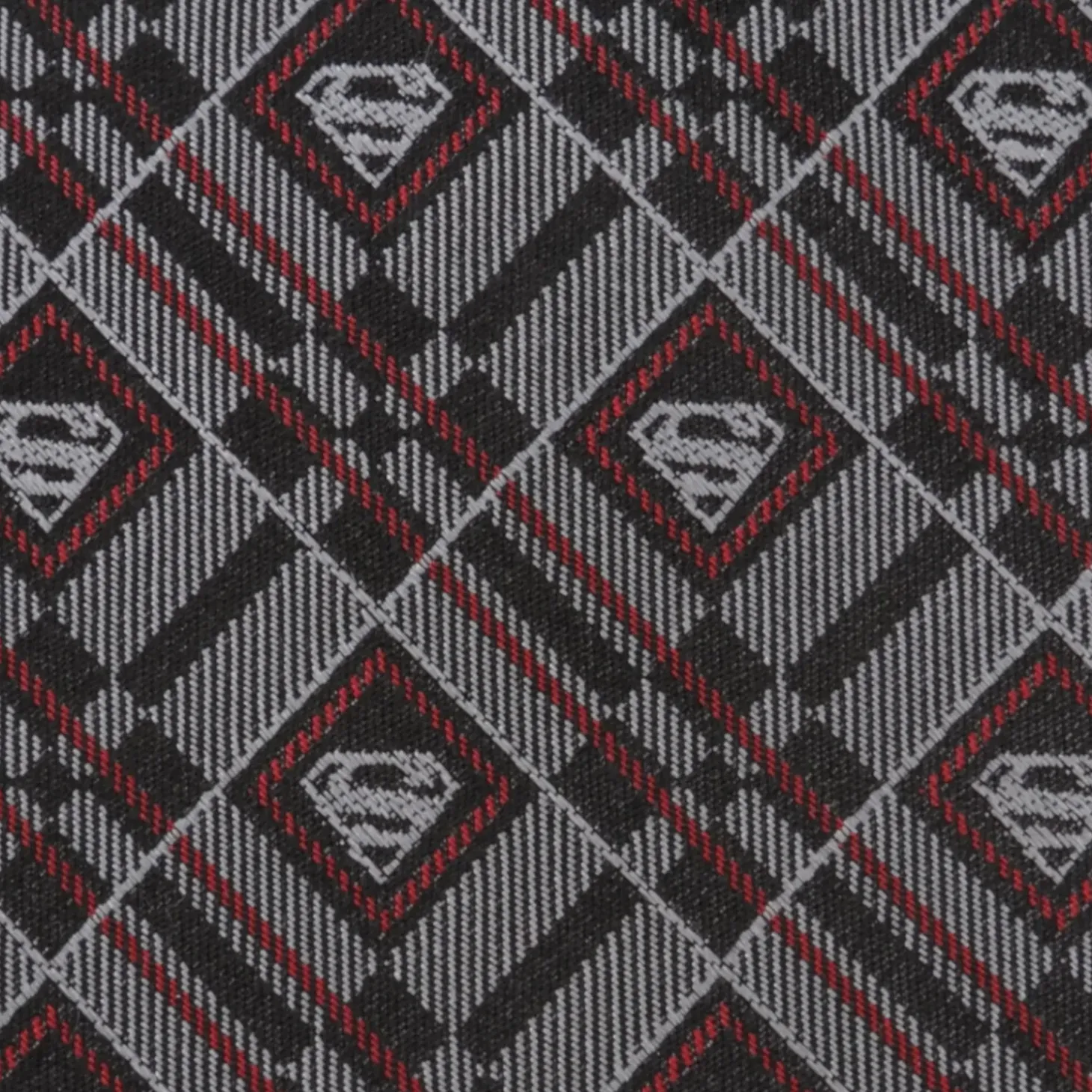 DC Comics Superman Geometric Gray Silk Men's Tie