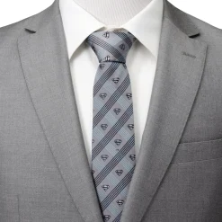DC Comics Superman Gray Plaid Tie