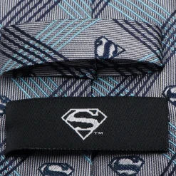 DC Comics Superman Gray Plaid Tie