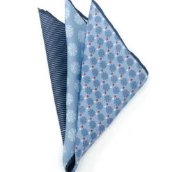 DC Comics Superman Multi Motif Blue Pocket Square