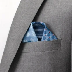 DC Comics Superman Multi Motif Blue Pocket Square