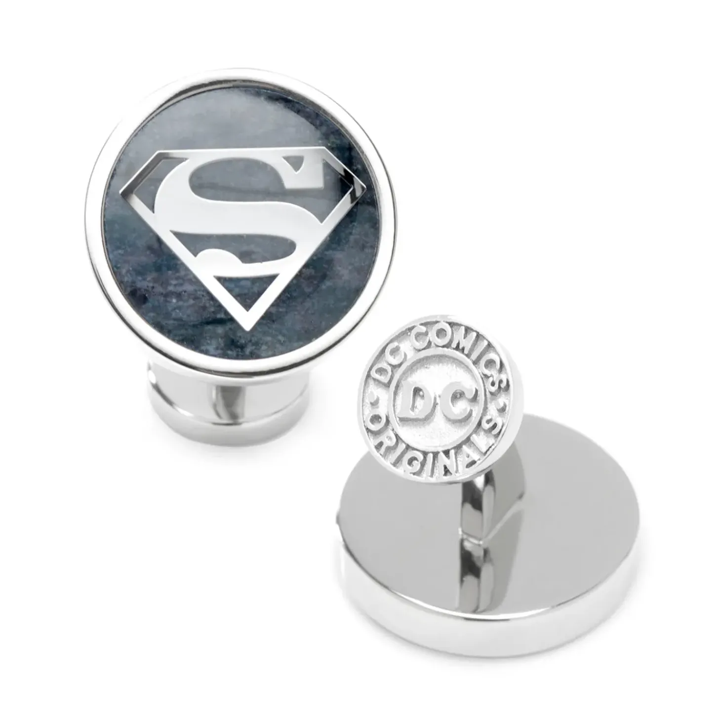 DC Comics Superman Navy Gemstone Cufflinks